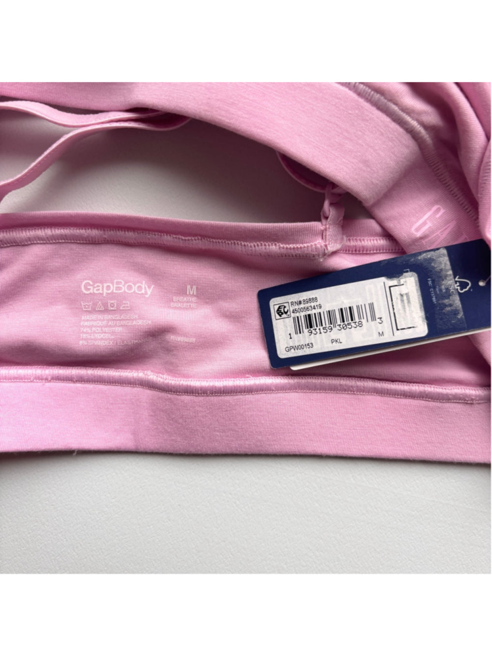 GAP GapBody Women's Medium Pink Breathe Full Coverage Bralette / Sports Bra NWT