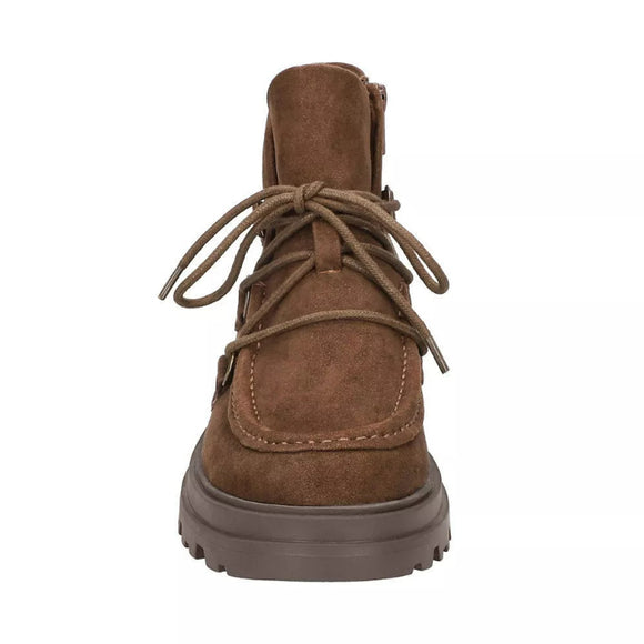 Bella Vita Women's 7.5 Narrow Khaki Lace-Up Side Zip Ankle Booties / Boots NIB