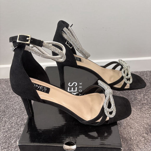 Jones New York Women's 10 Black Tarrie Rhinestone Bow Stiletto Heels NIB