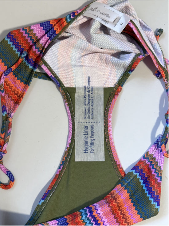 Salt + Cove Extra Large Multicolor Chevron Pop Side-Tie Bikini Bottoms NWT