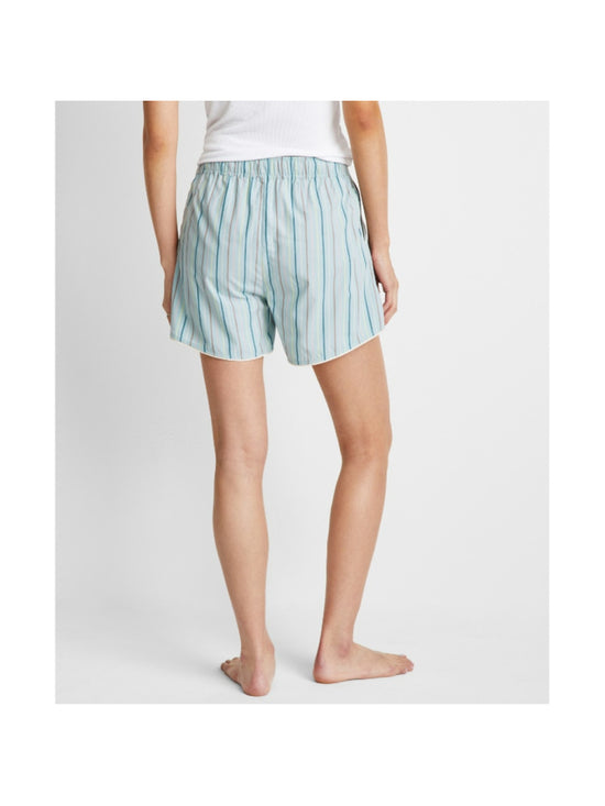 State of Day Plus Size 2X Blue Striped Sleep Lounge Poplin Boxer Shorts NWT