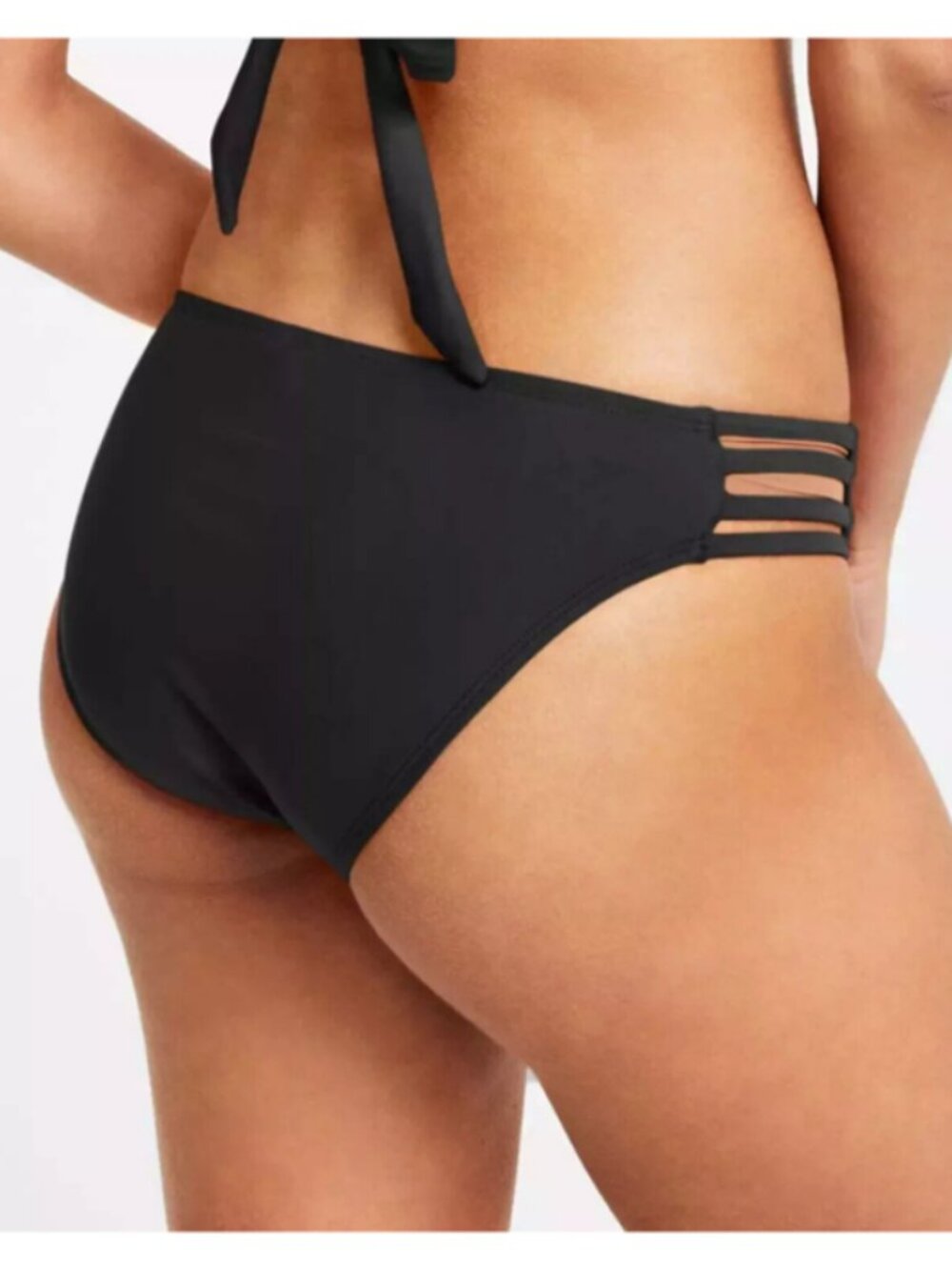 Salt + Cove Size Extra Small Black Strappy-Side Hipster Bikini Bottoms NWT