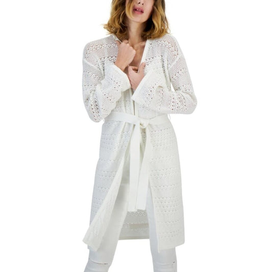 INC International Concepts XXL White Crocheted Cardigan Duster Sweater NWT