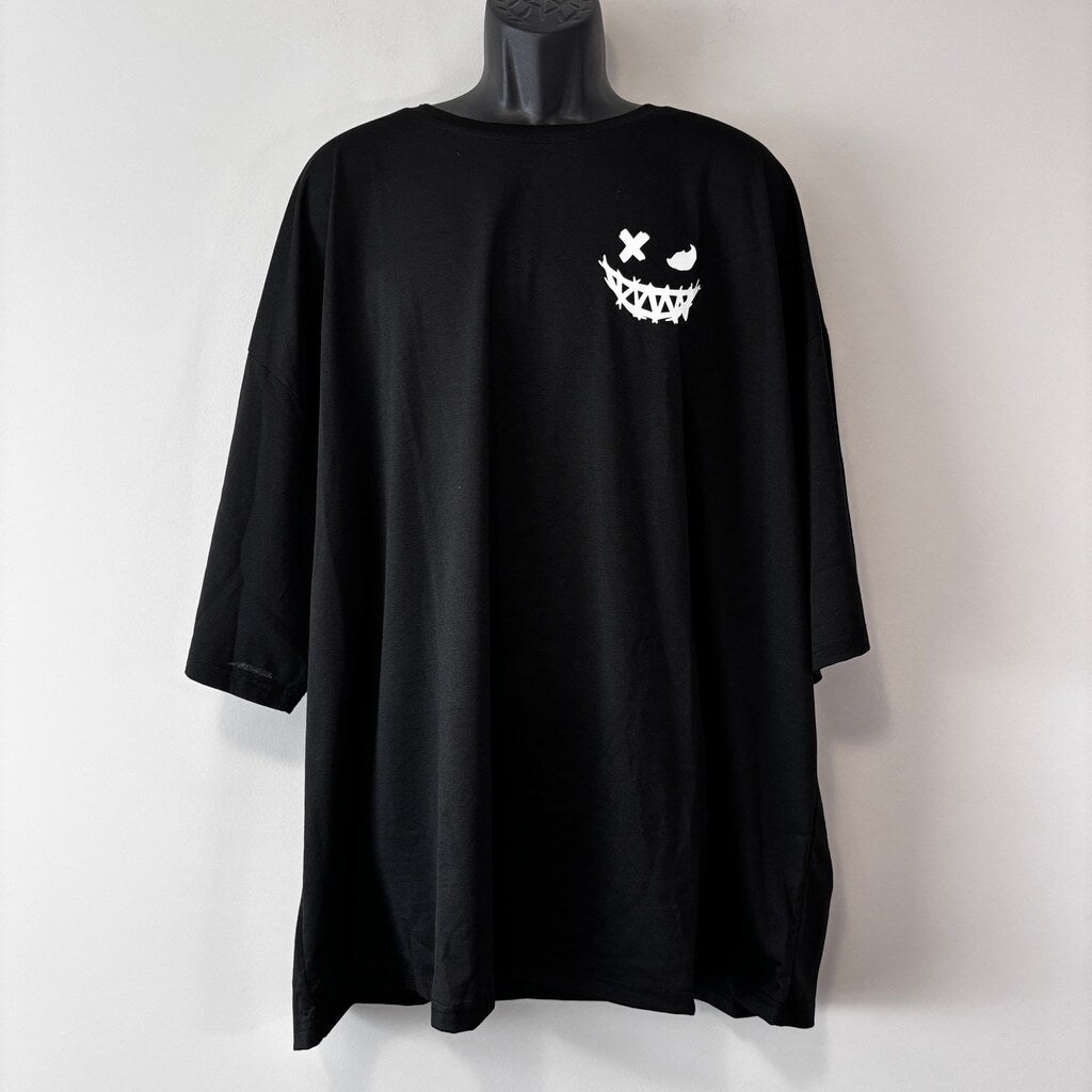 SHEIN Men's 5XL Plus Size Black Wicked Grin Cartoon Graphic Tee T-Shirt NIB