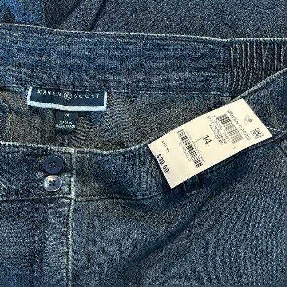 Karen Scott Women's Denim Comfort Waist Capri Pants NWT.