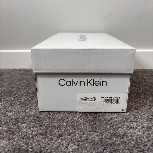 Calvin Klein Women's 6.5 Dark Red Vegan Leather Slip-On Loafers NIB