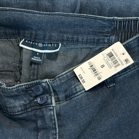 Karen Scott Women's Denim Comfort Waist Capri Pants NWT.