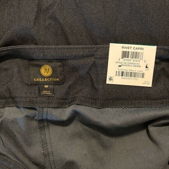 JM Collection Tummy Control Pull-On Capri Dark Grey Dress Pants NWT