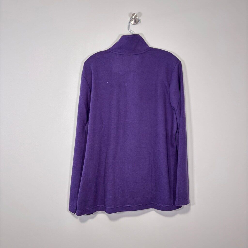 Karen Scott Women's Extra Large Purple Half-Zip Pull-Over Sweater NWT