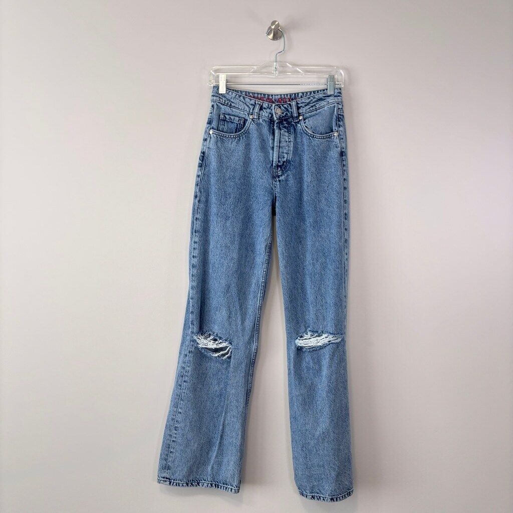 HUGO Boss Women's Size 25 Ripped Light-Wash High-Rise Denim Jeans NWT
