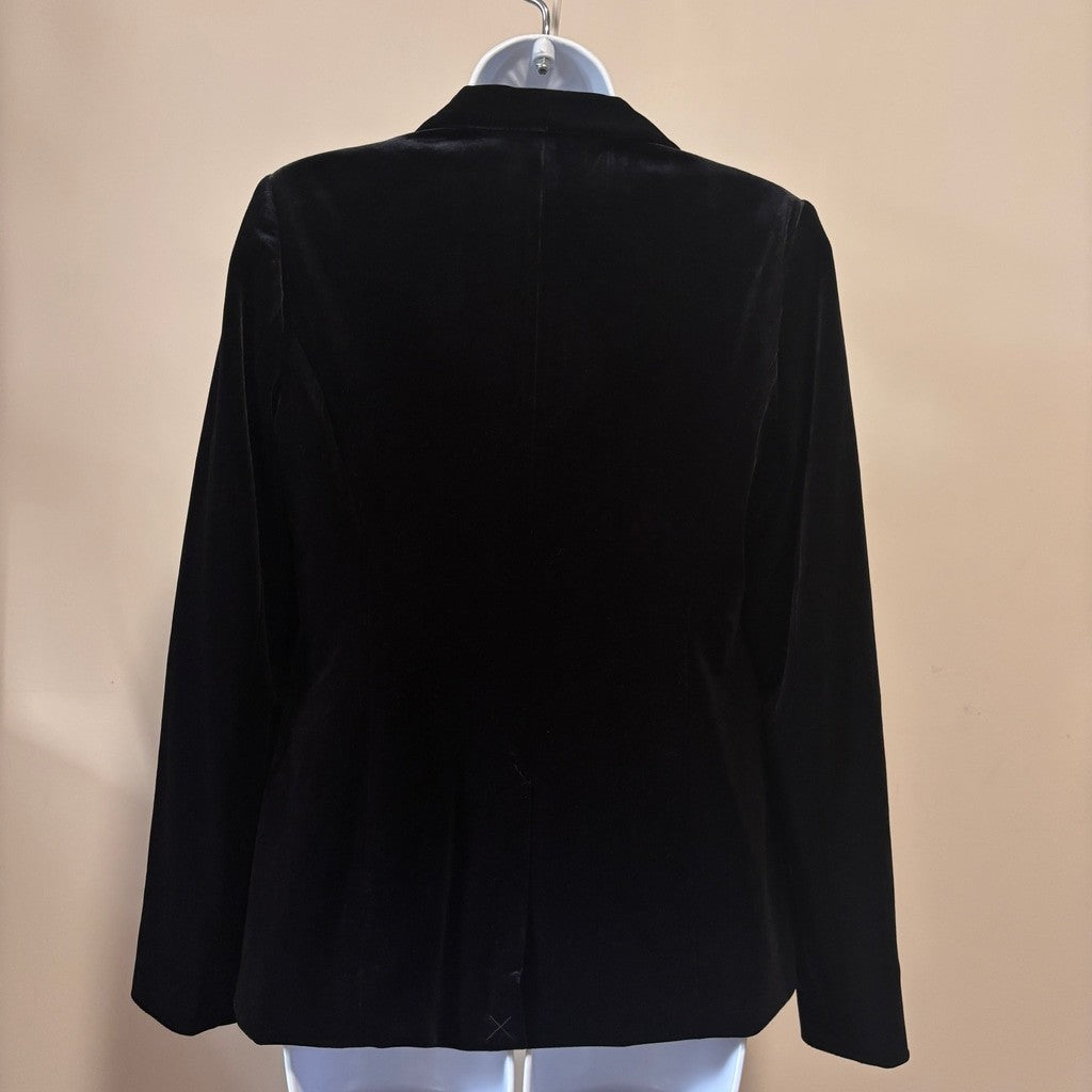 INC International Concepts Women's Small Petite Black Velvet Blazer Jacket NWT