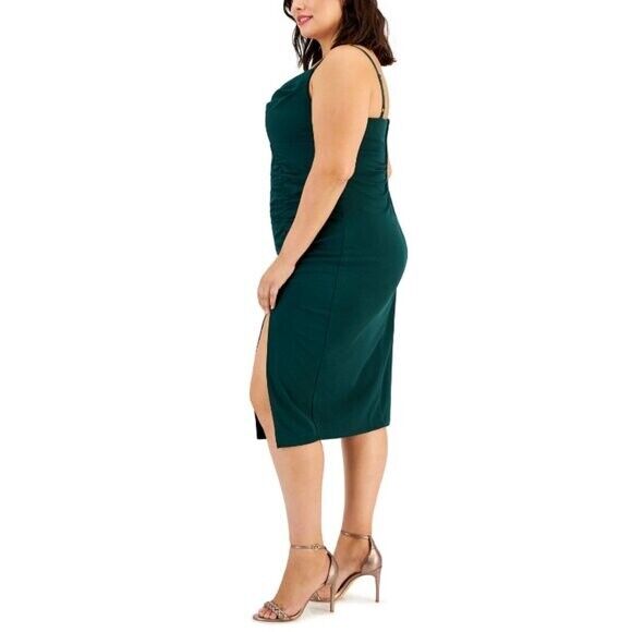 EMERALD SUNDAE Plus Size 18W Draped Dark Green Midi Dress NWT