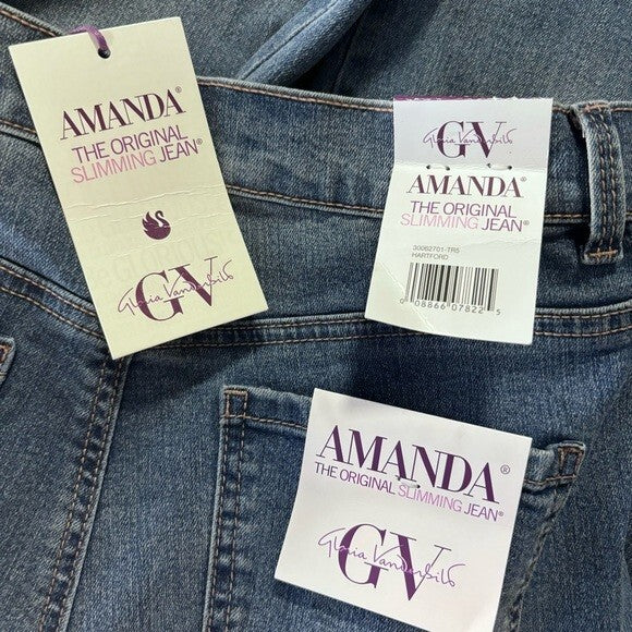 GLORIA VANDERBILT Petite Amanda High Rise Straight-Leg Light Wash Jeans, NWT