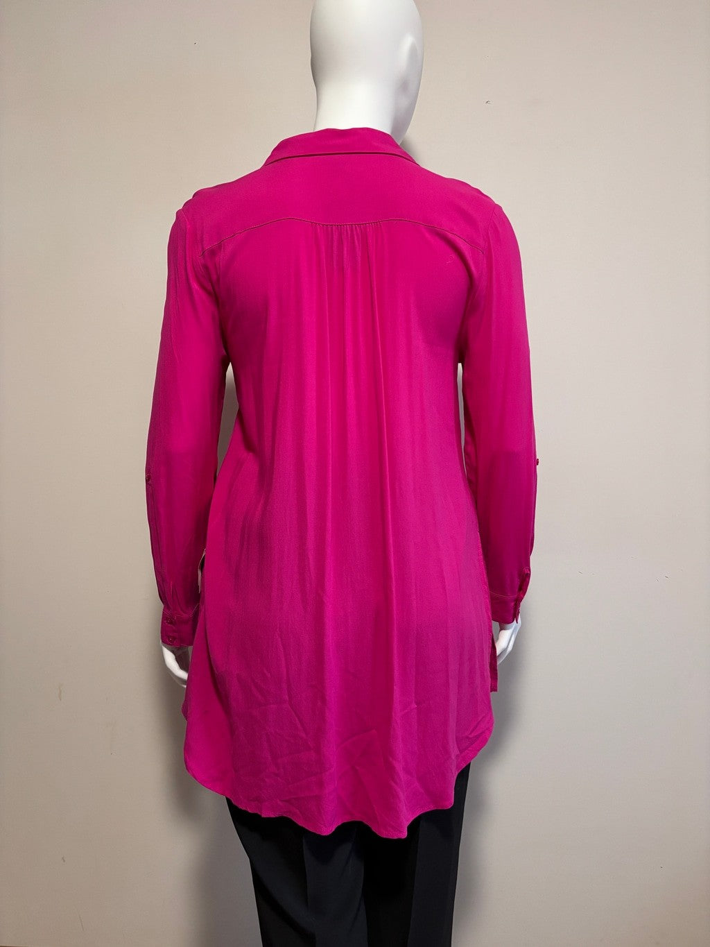 INC International Concepts XL Hot Pink Button Down Tunic Blouse - Very Long! NWT