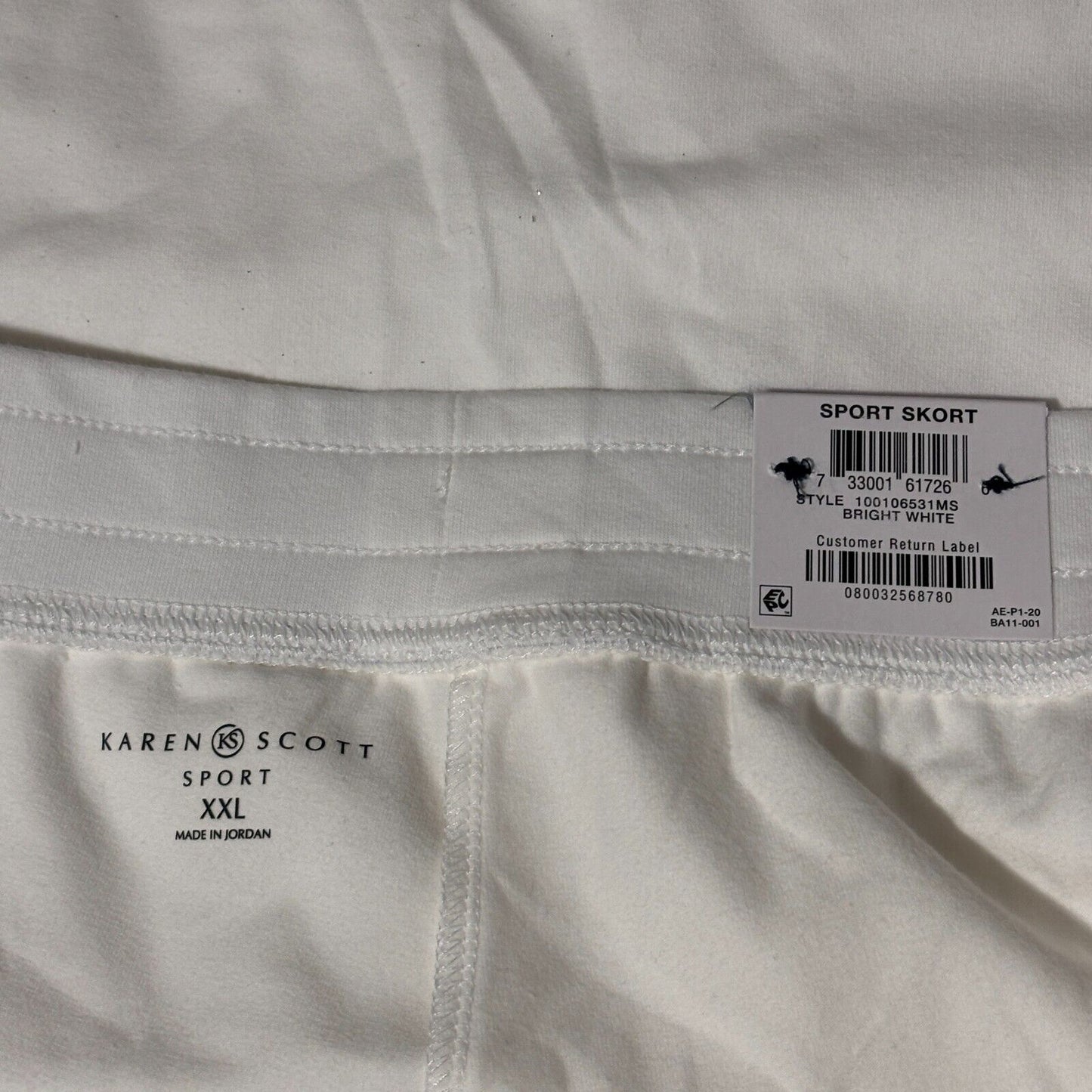 Karen Scott Knit White Draw-String Elastic Waist Skort NWT