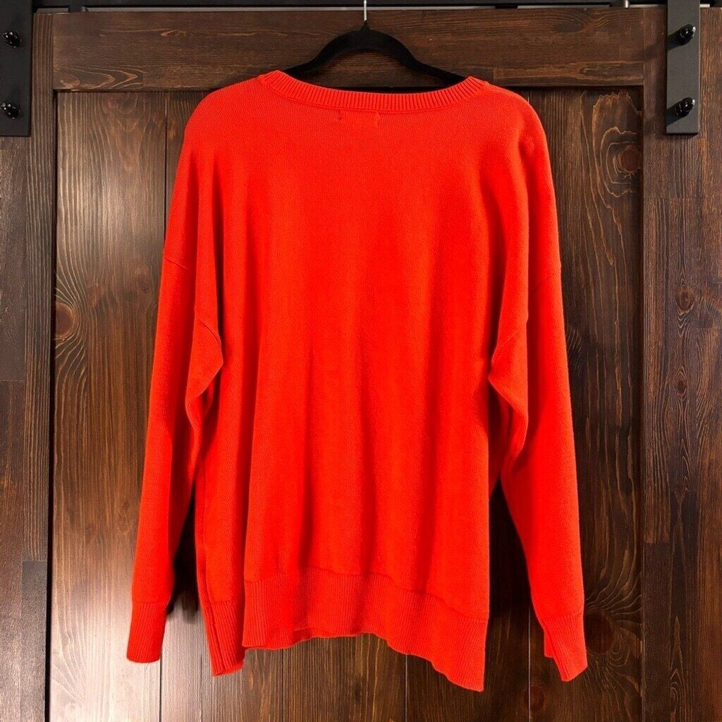 On 34th Plus Size Bright Orange Soft Crewneck Pullover Sweater NWT