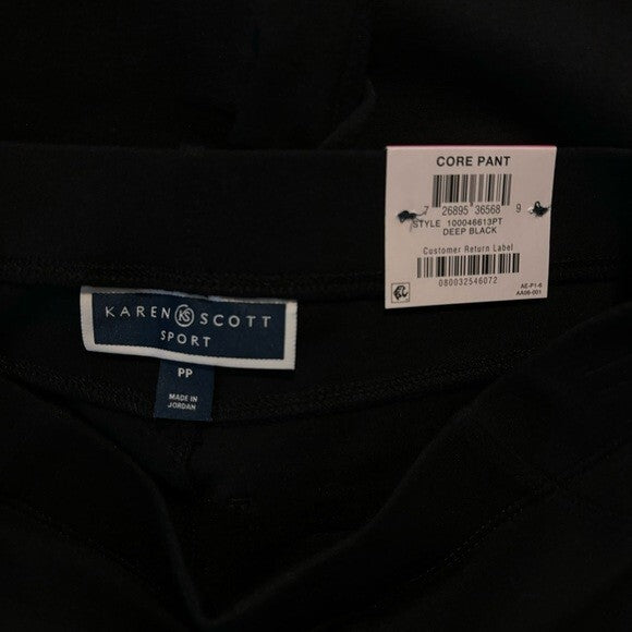 Karen Scott Petite Small Black Comfort Stretchy Pull-On Pants NWT