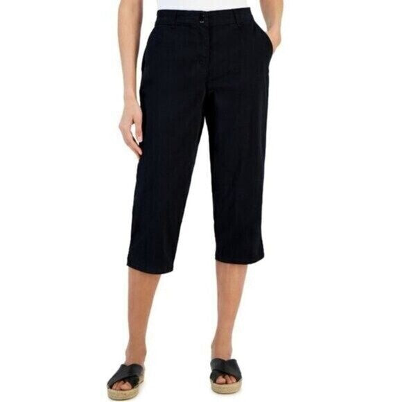 Karen Scott Women's Black Comfort Waist Capri Pants NWT