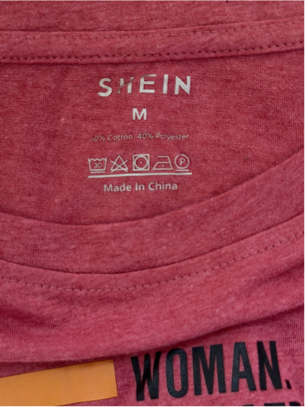 Shein Women's Size Medium Red Heather Empowering Saying Short Sleeve T-Shirt NWT