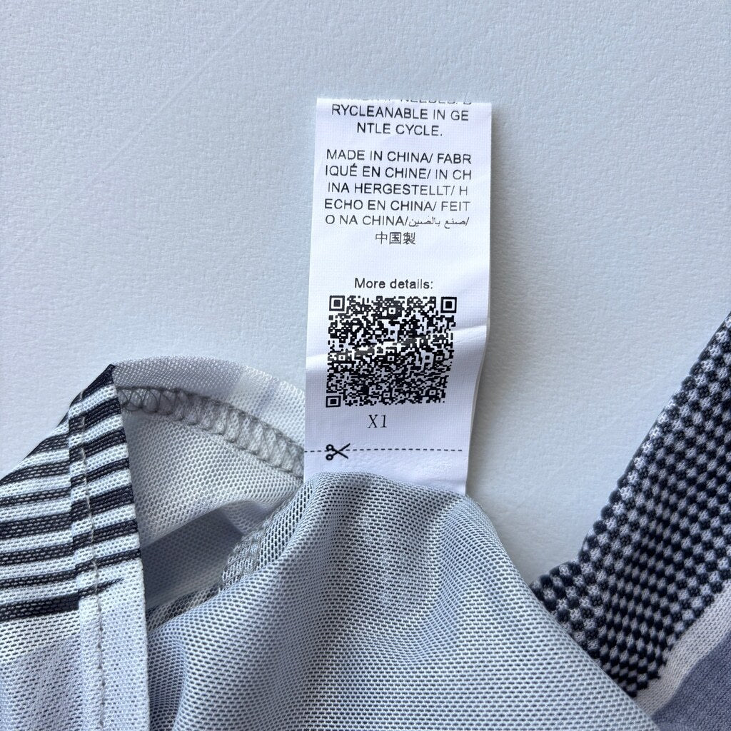 SHEIN ICON Women's Size S Gray Cyber Graphic Print Casual Sheer Crop Top NIB