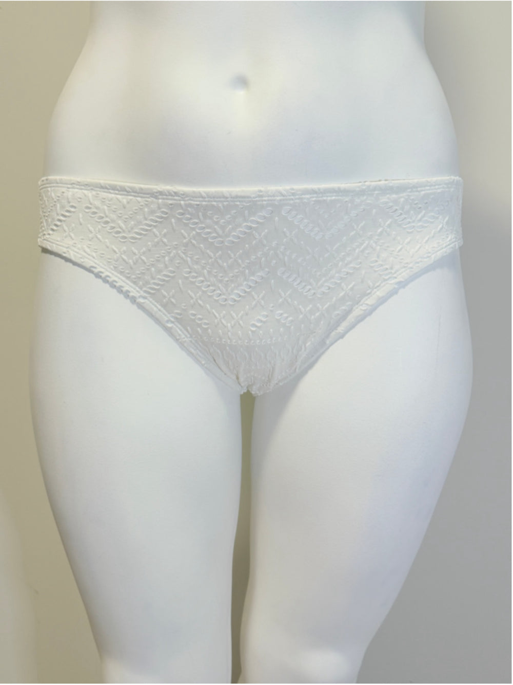 La Blanca Women's Size 12 White Textured Hipster Bikini Bottoms NWT