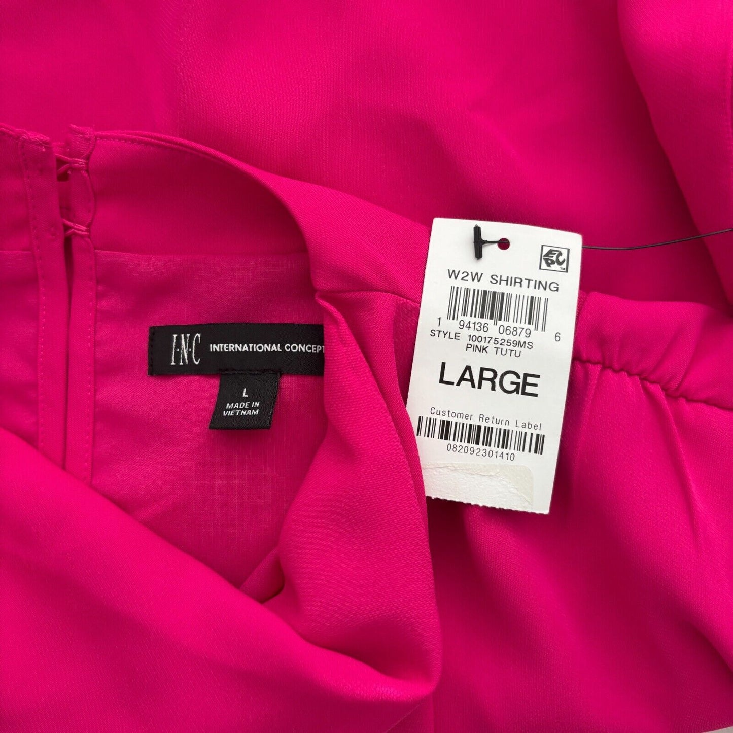 INC International Concepts Women's Hot Pink Sleeveless High Neck Blouse NWT