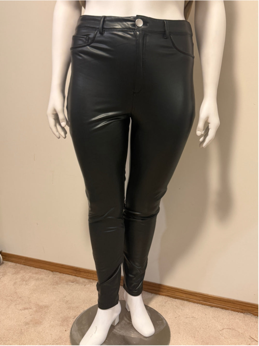 Inc International Concepts Women's 14 Faux-Leather Skinny Pants NWT