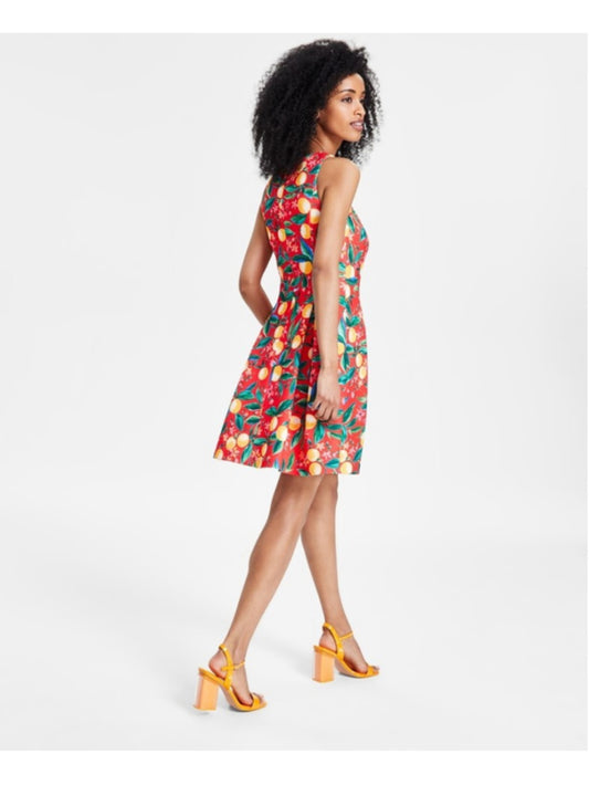 Vince Camuto Women's Fruit Printed Halter Fit & Flare Dress w/ Pockets NWT
