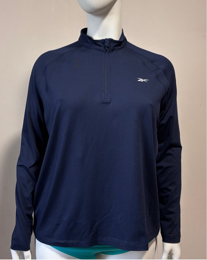 Reebok Women's 2XL Performance 1/4 Zip Top / Sweatshirt Navy Activewear NWT