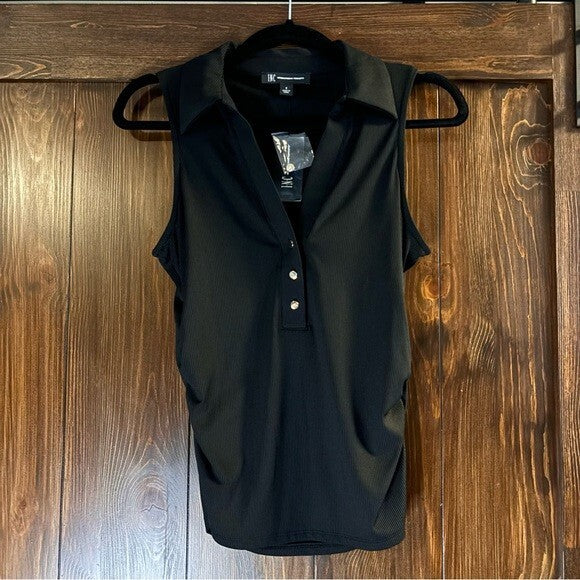 I.N.C. International Concepts Women's Black Ribbed V-Neck Tank Top NWT
