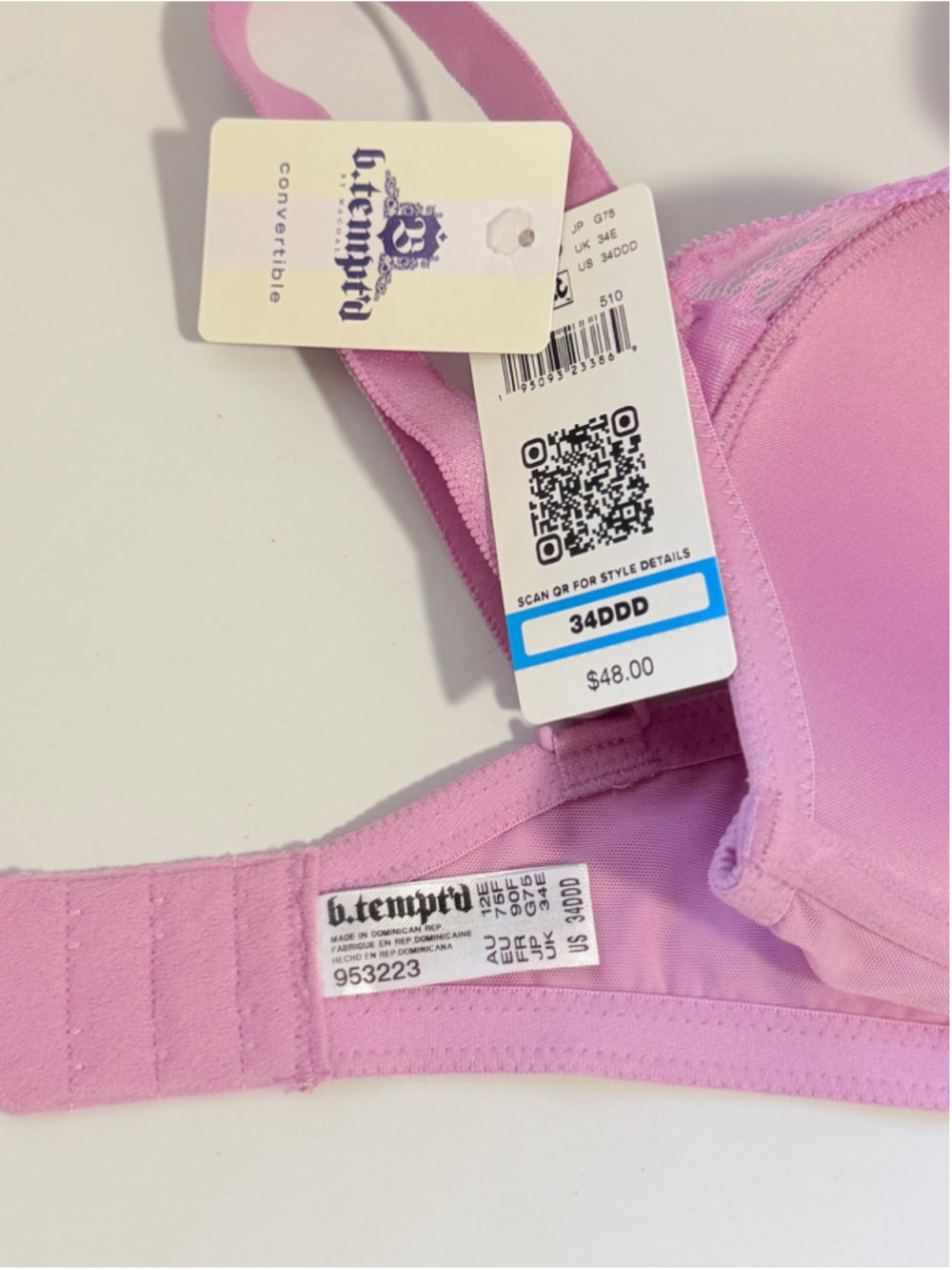 b.tempt'd by Wacoal Women's Size 34DDD Purple Always Composed T-Shirt Bra NWT