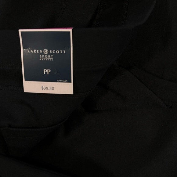 Karen Scott Petite Small Black Comfort Stretchy Pull-On Pants NWT