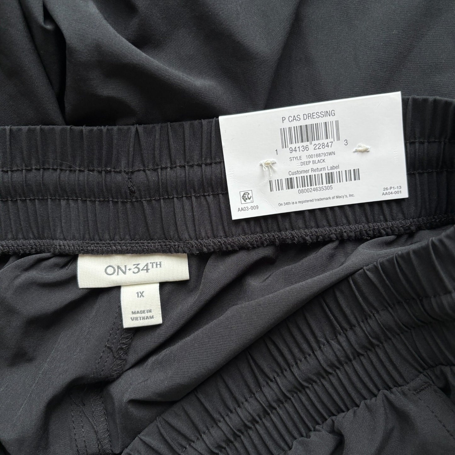 On 34TH Plus Size Black Drawstring Commuter Ankle Pants NWT