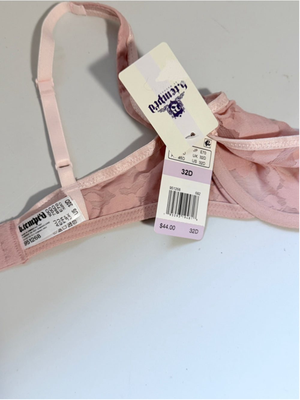 B.tempt'd by Wacoal Women's Pink Shadow Lace Underwire Bra NWT