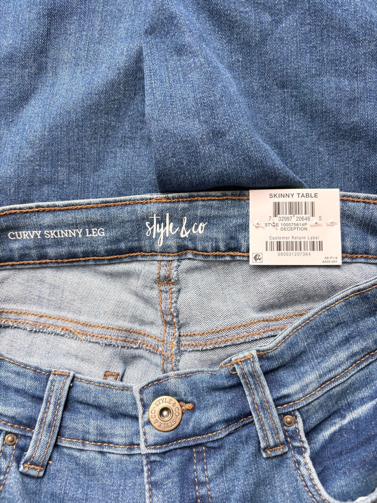 Style & Co Women's Petite Curvy-Fit Medium Wash Skinny Jeans NWT