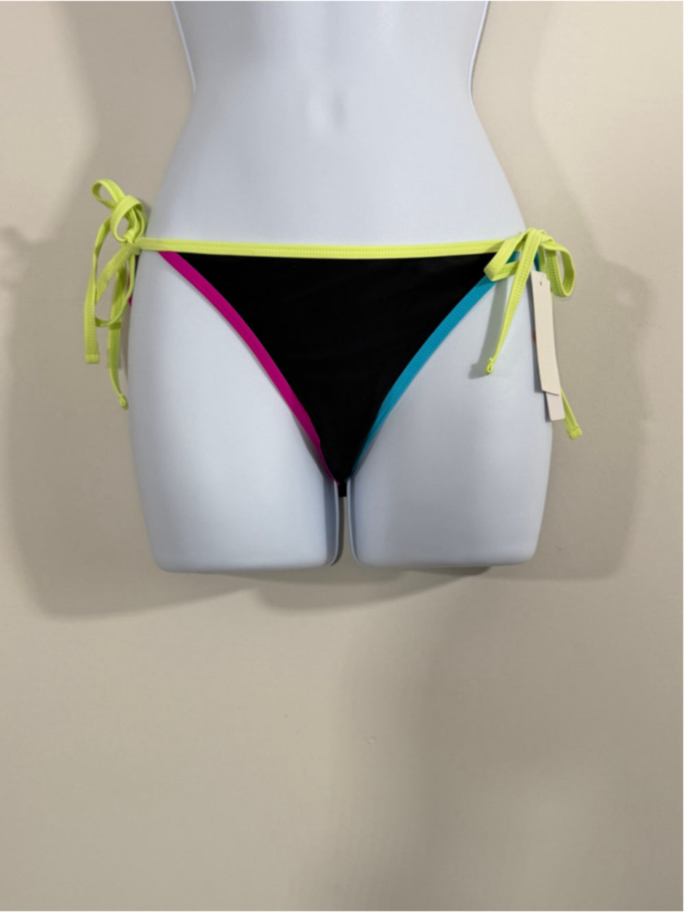 Salt + Cove Size Small Black w/ Neon Side-Tie Hipster Bikini Bottoms NWT