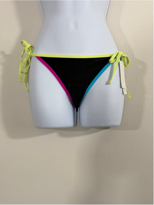 Salt + Cove Size Small Black w/ Neon Side-Tie Hipster Bikini Bottoms NWT