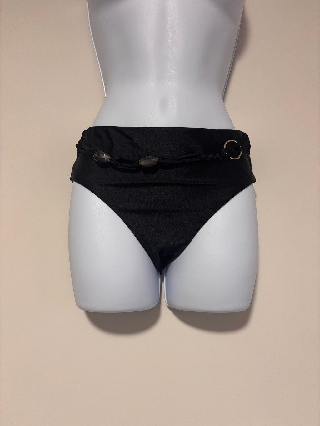 Red Carter Women's Extra Small Black Beaded High Waist Bikini Bottom NWT