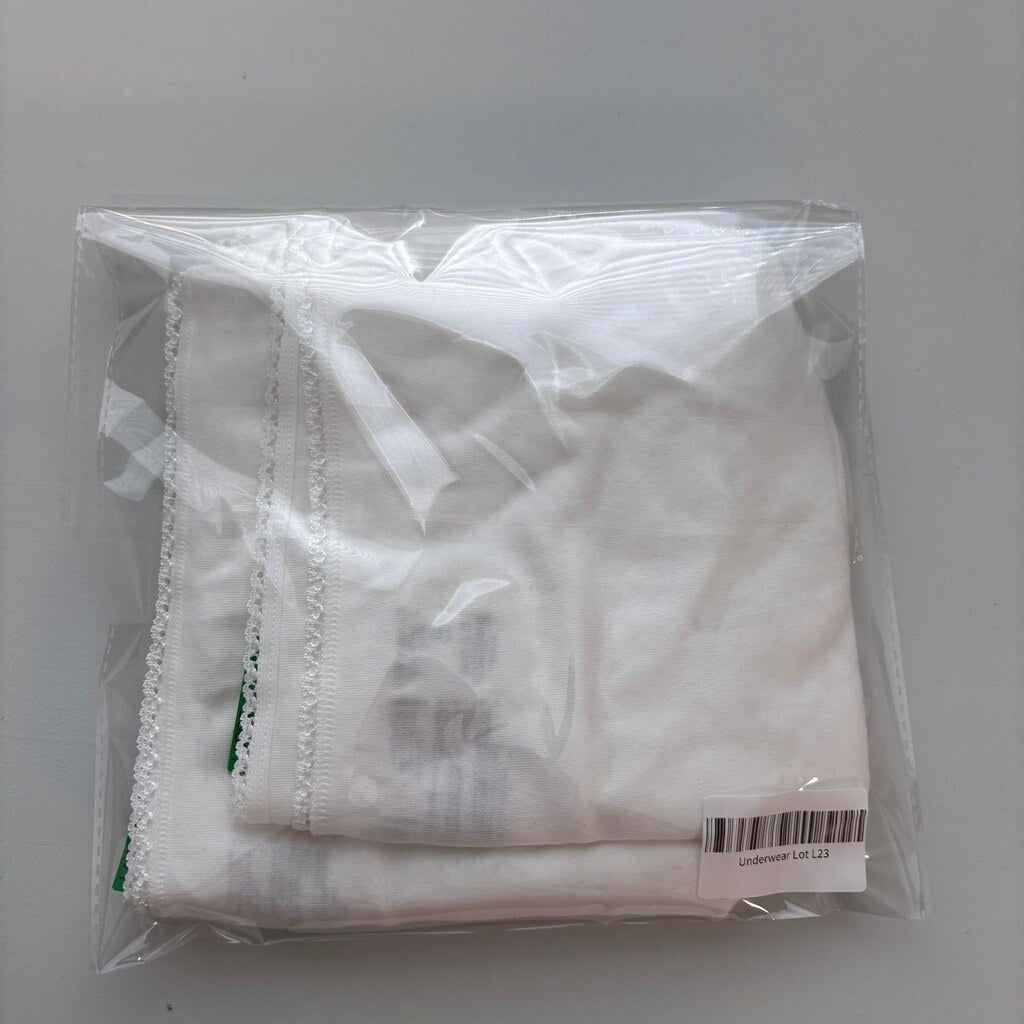 Charter Club Women's Large 100% Cotton 3 Pack of White Brief Underwear NWT L23