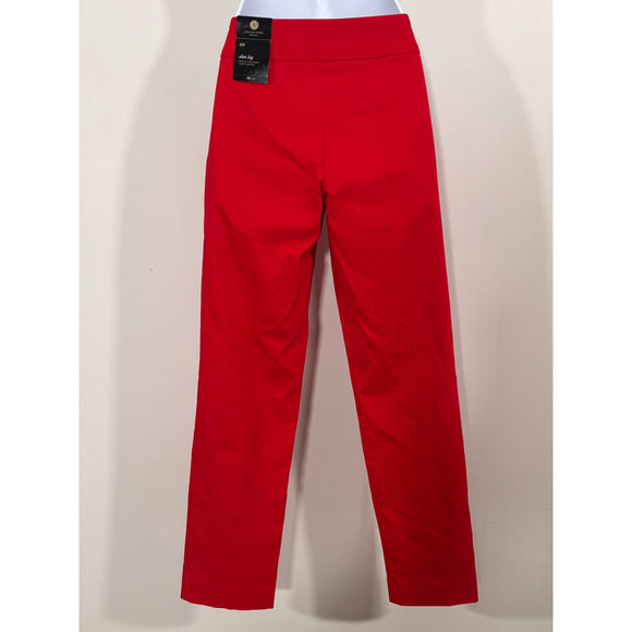 JM Collection Petite Red Slim Leg Stretchy Pull-On Studded Dress Pants NWT