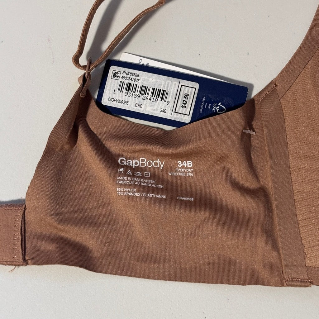 GAP GapBody Women's Size Dark Beige Everyday Essentials Wireless Bra NWT