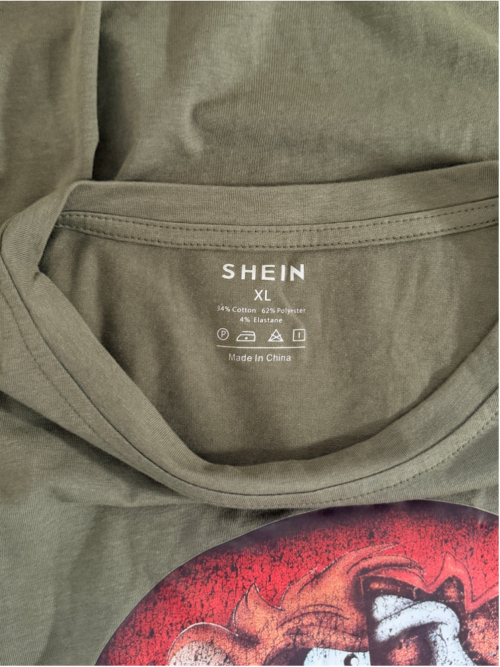 Shein Size XL Looney Tunes Taz X-Ray Half Skeleton Green Graphic T-Shirt NIB
