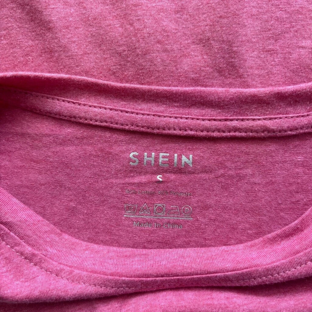SHEIN Women's Los Angeles California Pink Graphic Oversized T-Shirt Top NIB