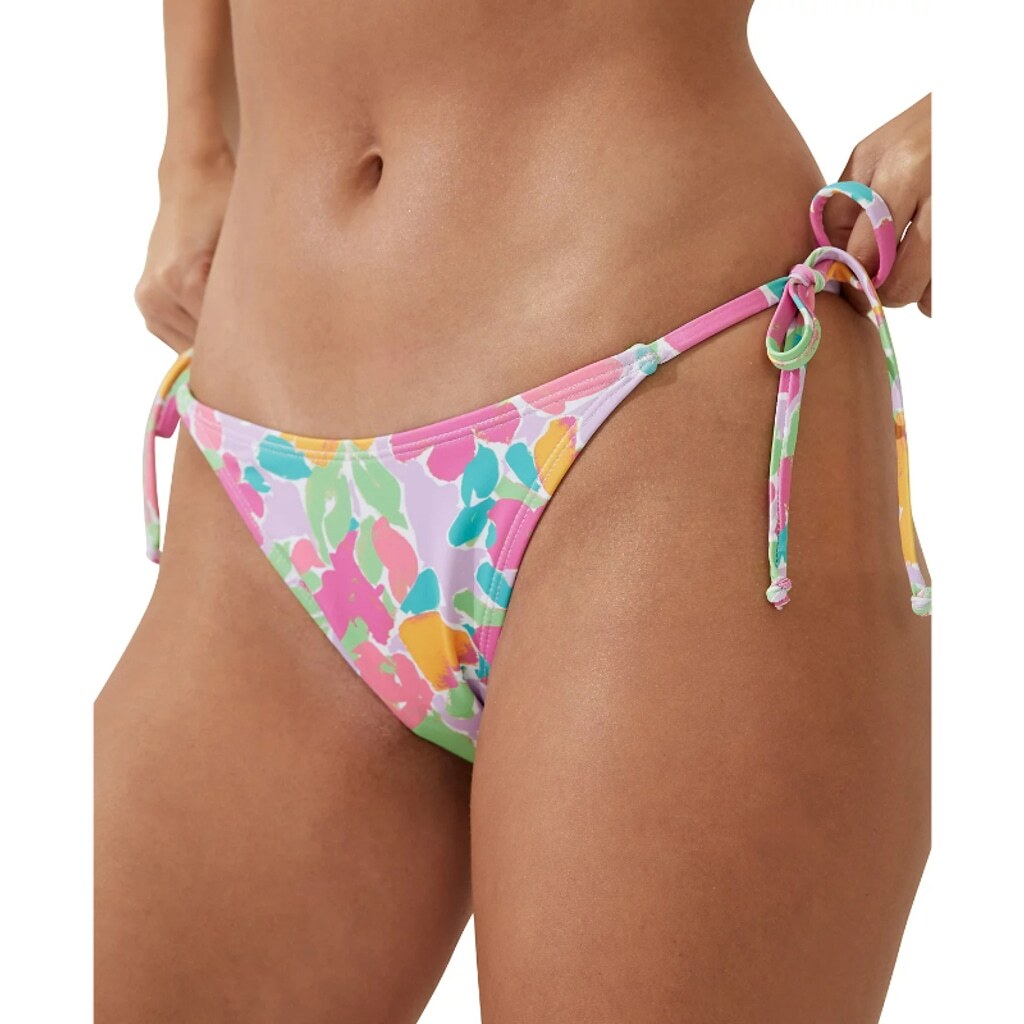 Cotton On Women's Size XS Multicolor Tie Side Brazilian Style Bikini Bottoms NWT
