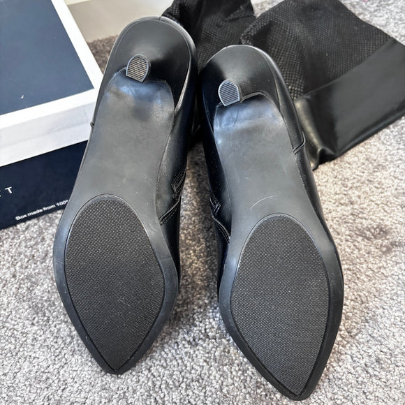 Karen Scott Women's 9.5 Black Vegan Leather Buckled Dress Boots NWT