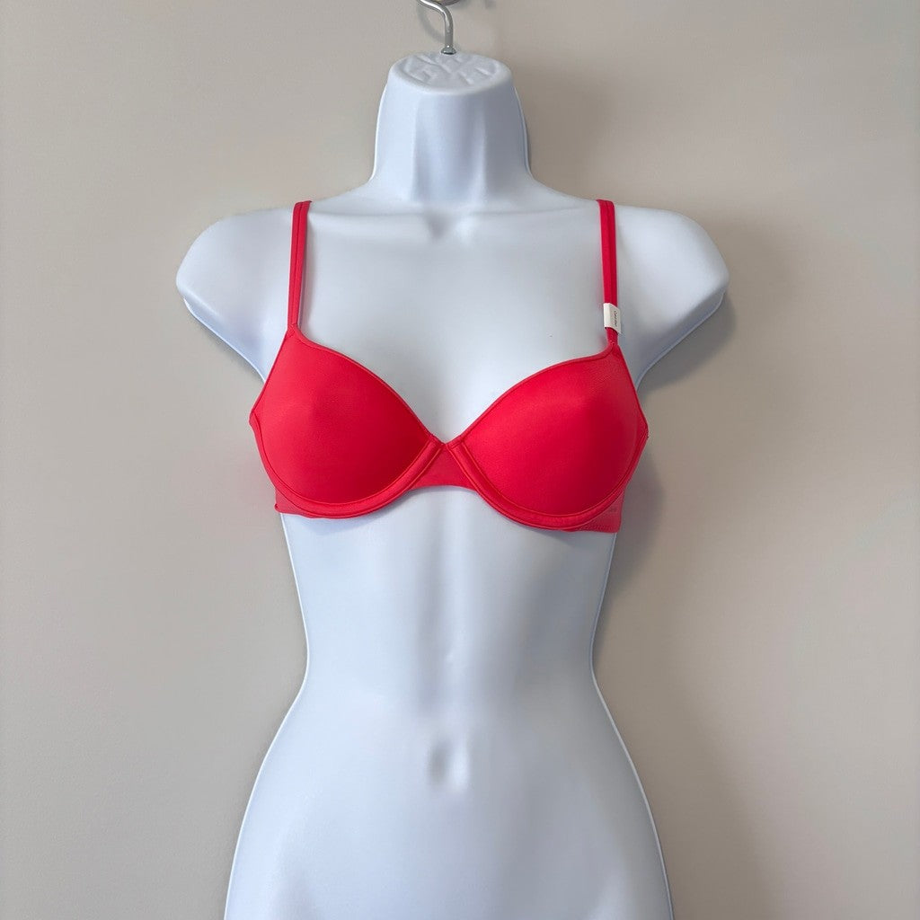 Calvin Klein Women's Size 32A Pink Sheer Marquisette Demi Bra NWT