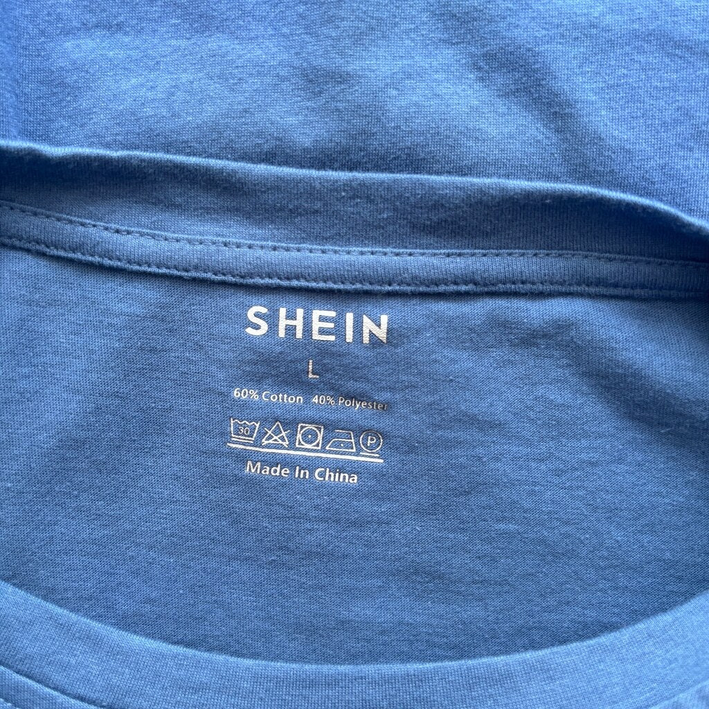 SHEIN Women's Los Angeles California Blue Oversized Short Sleeve T-Shirt NIB