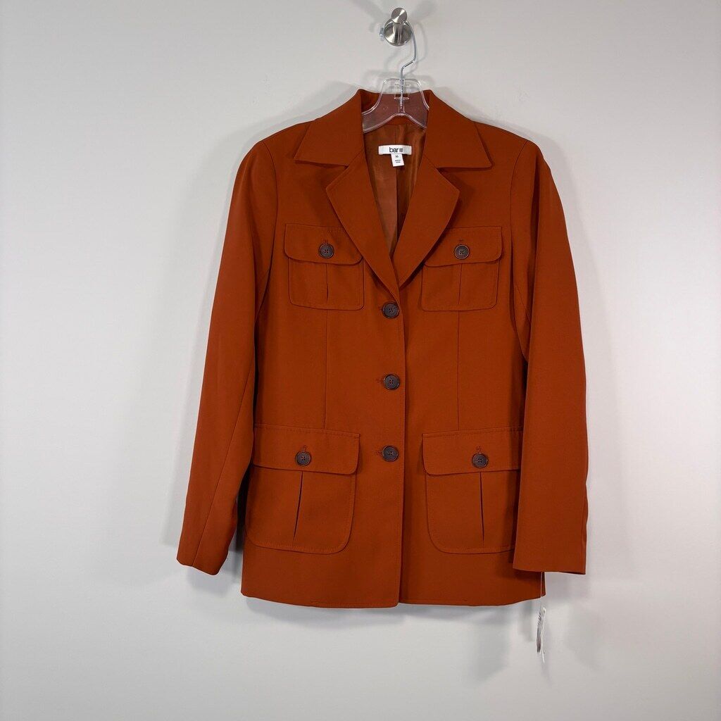 Bar III Women's XS Brown Button Cargo-Pocket Jacket NWT (Missing Belt)