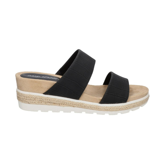 Easy Street Women's 9.5 Black Maryann Wedge Walking Sandals / Shoes NIB