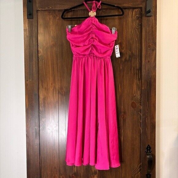 I.N.C. International Concepts Ruched Pink Halter Dress NWT